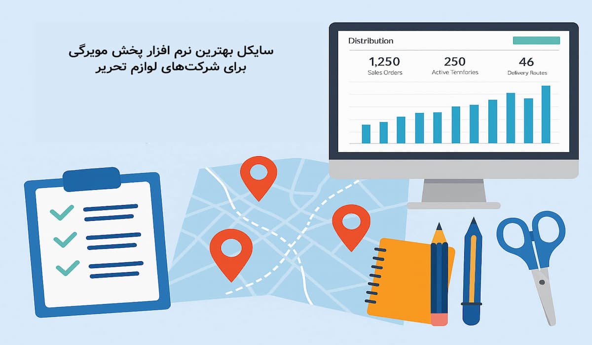 سایکل بهترین نرم افزار پخش مویرگی برای شرکت‌های لوازم تحریر